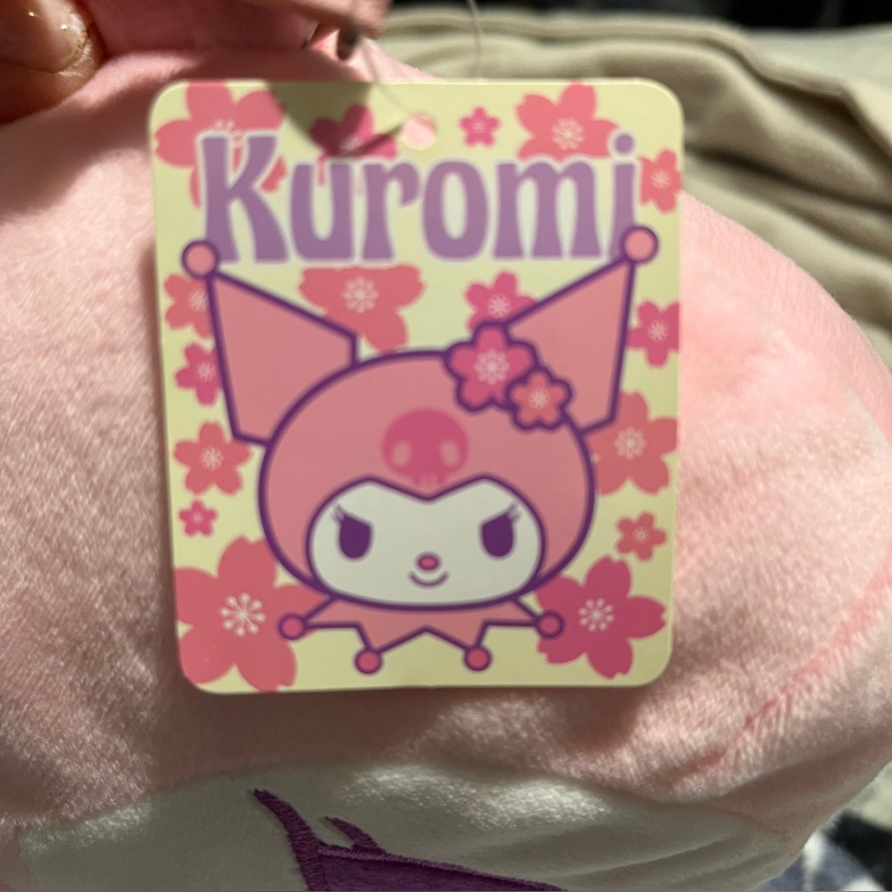 Sanrio Sakura Kuromi Pink Zippered Bag Plush Pillow Japan 2022 New w/Tag READ**
